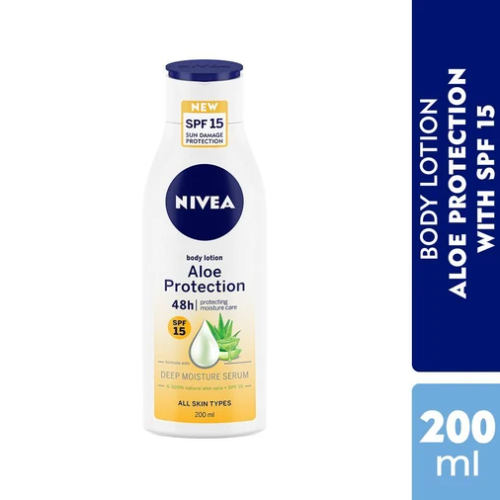 Nivea Aloe Protection Body Lotion With SPF 15 200ml Health and Beauty Nivea