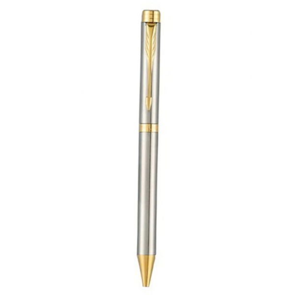 Luxor Parker Folio Stainless Steel Gold Trim Ball Pen Stationary and School Supplies Luxor