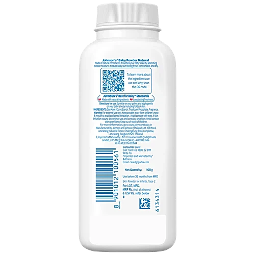 Johnson's baby Powder Natural, 100 g simple Johnson's