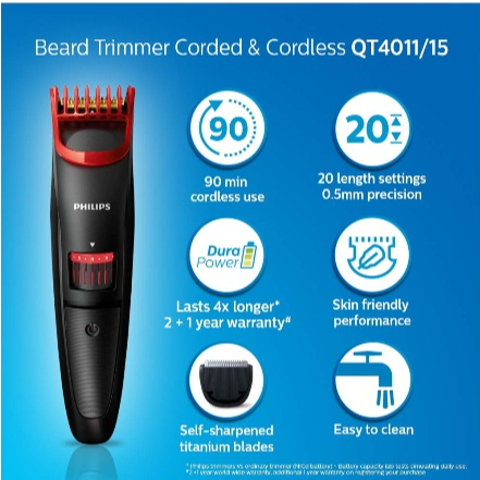Philips Beard Trimmer QT4011 Electronics Philips