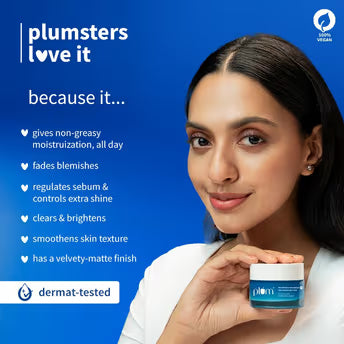 Plum 2% Niacinamide & Rice Water Moisturiser - 50g simple plum