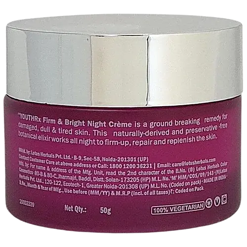 Lotus Herbals YouthRx Firm & Bright Night Cream (50g) simple Lotus