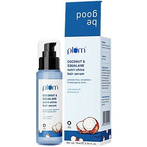 Plum Coconut & Squalane Nutri-Shine Hair Serum - With Vitamin E & Almond Oil, 75 ml simple plum