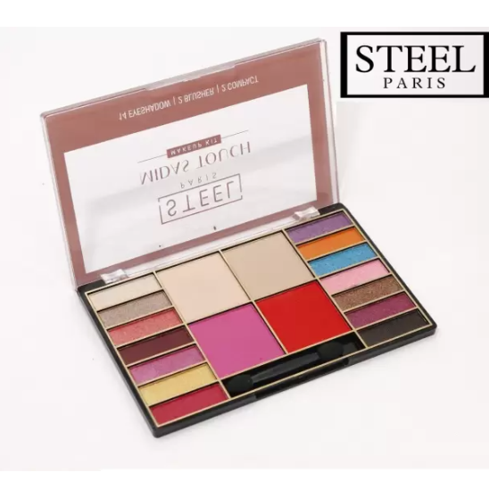Steel Paris Make-kit 14 EyeShadow 2 Blusher 2 Compact SP-9018 24gm Makeup and Accessories Steel