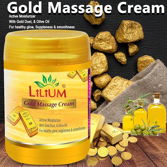 Lilium Herbal Gold Massage Cream 900g, simple Lilium