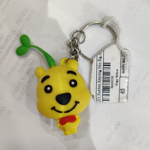 Key Rubber Keyring Mix Big Dogy Yellow 1p Gift Shop keyring