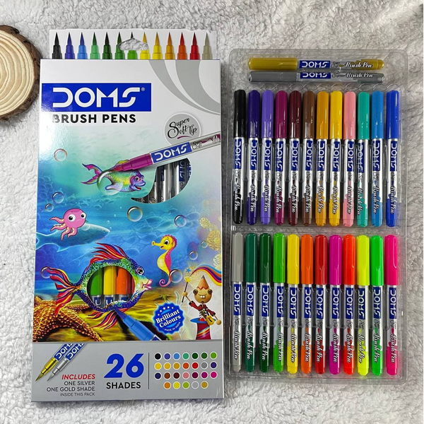 Doms Brush Pens 26 Shades Stationary and School Supplies Doms