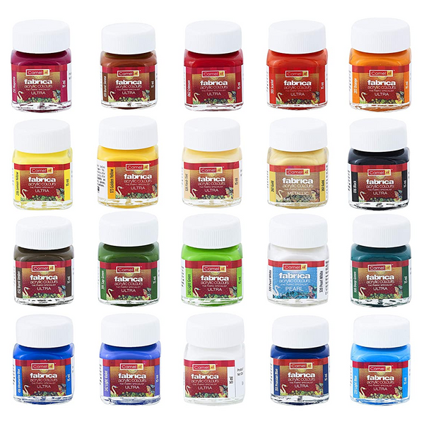 Camel Fabrica Acrylic Colours 20 Shades 15ml Stationary and School Supplies Camel ( Camlin )