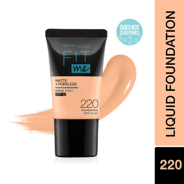 Maybelline New York Fit Me Mtte + Poreless Normal To Oily Foundation With Clay 220 18ml Makeup and Accessories Maybelline Newyork
