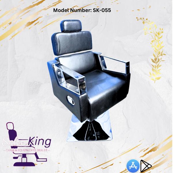 SK-055 Sofa Salon And Parlour Chair With Steel Handle Shine Black Beauty Parlour and Salon Store Neha Nx