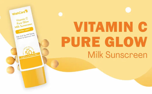 WishCare Vitamin C Pure Glow Milk Sunscreen (50gm) simple Wishcare