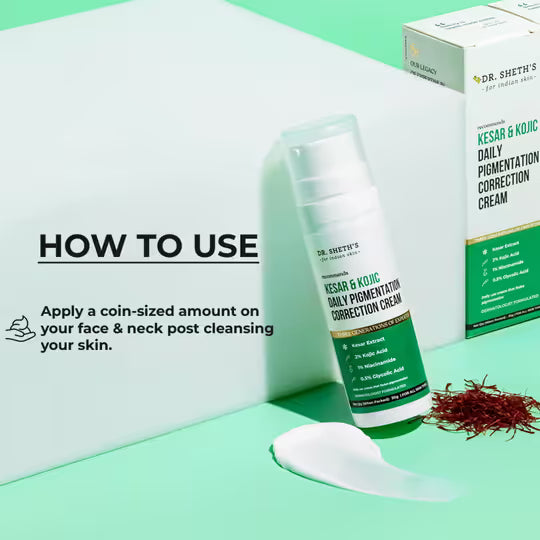 Dr. Sheth's Kesar & Kojic Daily Pigmentation Correction Cream (30g) simple DR Sheeths