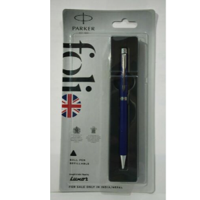 Luxor Parker Folio Standard Chrome Trim Ball Pen Blue Stationary and School Supplies Luxor