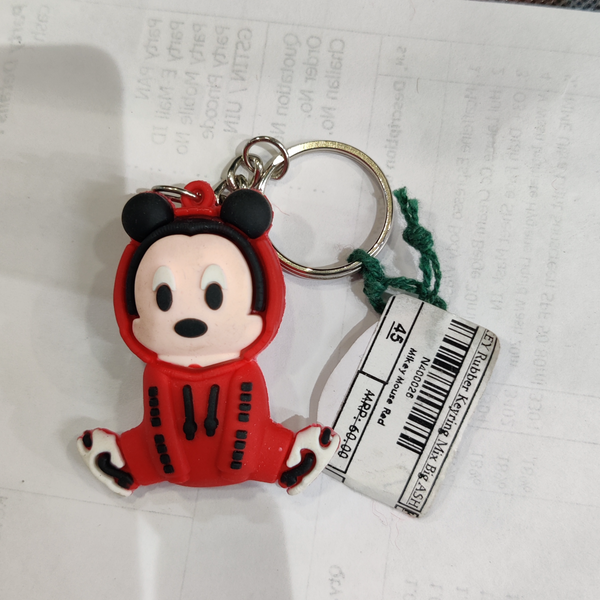 Key Rubber Mix Big Mikey Mouse Red Gift Shop keyring