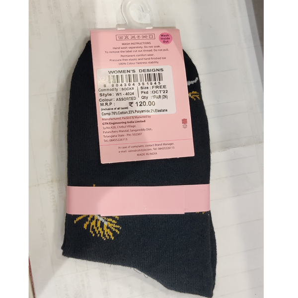 Young Wings Women's Designs Socks W1-4024 1p Clothing and Accesories Young Wings